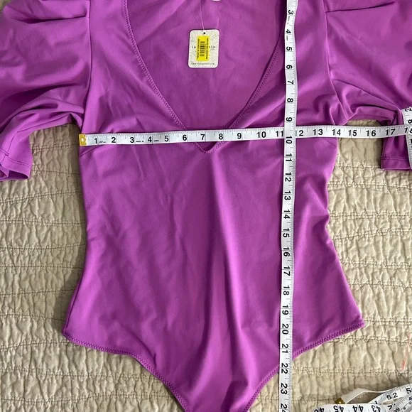 FREE PEOPLE Va Va Voop Bodysuit Wild Berry NWT Size Medium - Picture 6 of 11